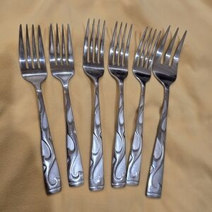 Oneida Tuscany Forks Set of 6 Assorted Sizes Stainless Flatware